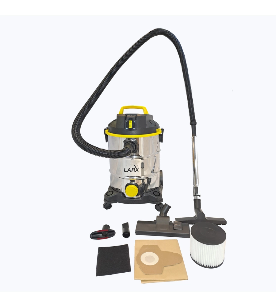 ASPIRATORE SOLIDI LIQUIDI LARX 1200W 30 LT 40 L/S